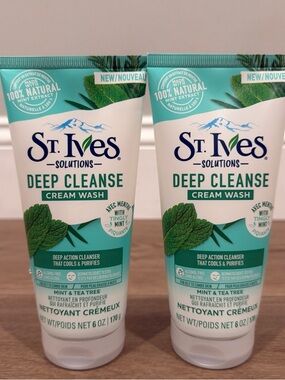 St. Ives Deep Cleanse Cream Wash - Mint & Tea Tree - Green/White - 2 pack